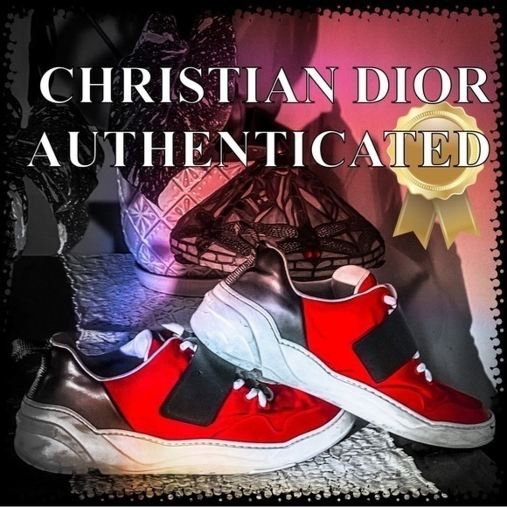 Christian Dior Authenticated Trainers, Red, Black & White. ❤️🖤 EUC 🖤❤️ Sz.42